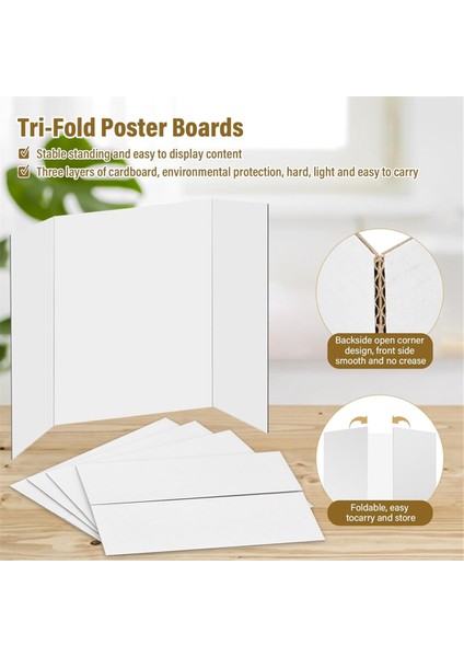 4 Adet Üç Katlı Poster Panosu, 21,5X14 Inç Küçük Beyaz Poster Panosu (Yurt Dışından) fiyatları