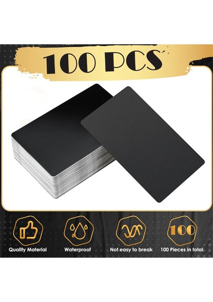 100 Adet Metal Gravür Boşlukları Alüminyum Levha, Mat Siyah (Yurt Dışından)