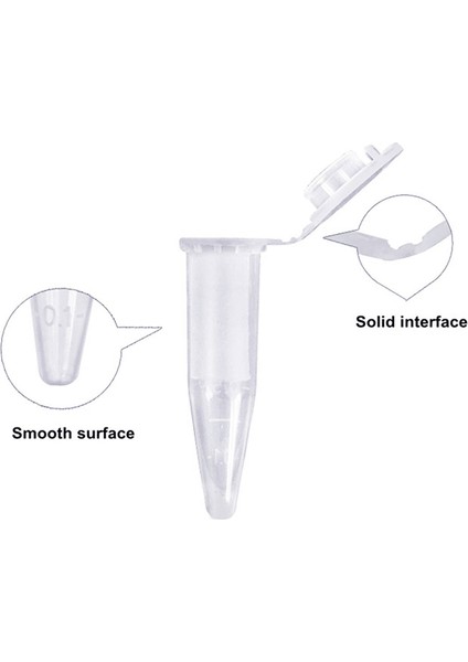 500 Adet Düz Kapaklı Tüp, 1.5ml Mikrosantrifüj Tüpü (Yurt Dışından)