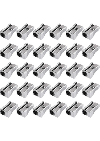 48 Paket Metal Mini Kalemtıraş Gümüş Tek Delikli Kalemtıraş (Yurt Dışından)