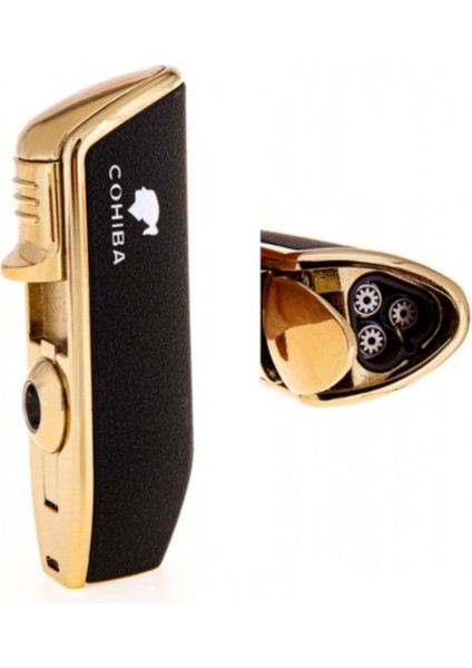 Üç Torch Puro Çakmak Siyah Gold CCM0216
