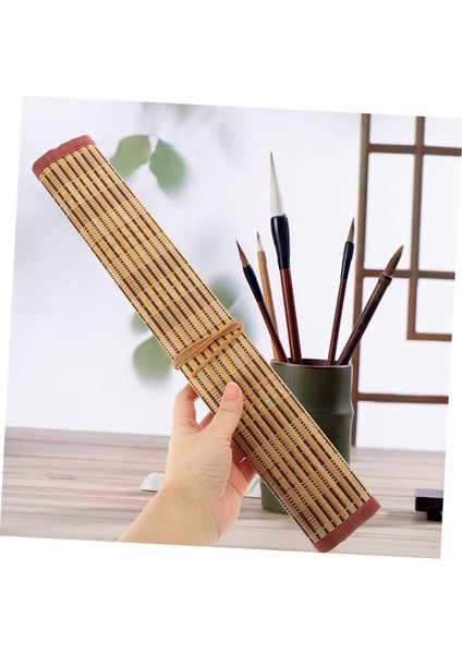 Rulo Fırça Kalem Perde Bambu Kalem Rulo Saklama Kalem Çantası (Yurt Dışından) fırsatları
