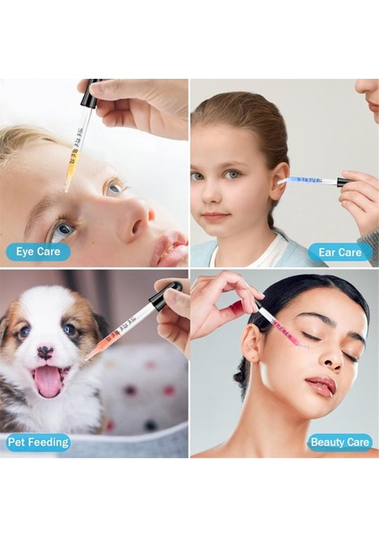 Cam Damlalıklar - Kavisli ve Düz Uçlar, 1 ml Pipet Damlalıkları (Yurt Dışından)