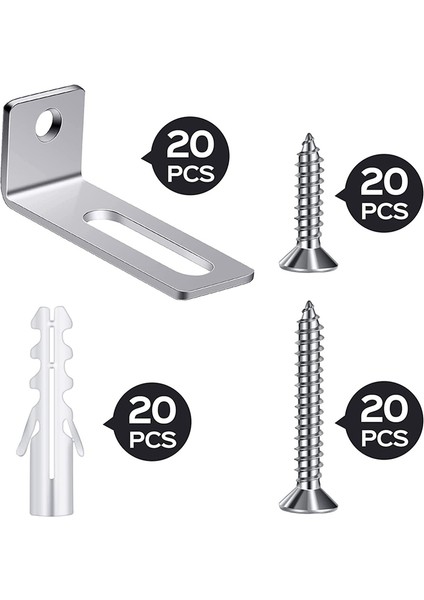 20 Set Beyaz Tahta Kurulum Donanım Seti Montaj Braketleri (Yurt Dışından) fiyatları