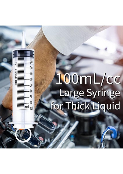 4 Adet 100ML Büyük Şırınga Kapaklı, Tek Tek Steril Mühürlü (Yurt Dışından)