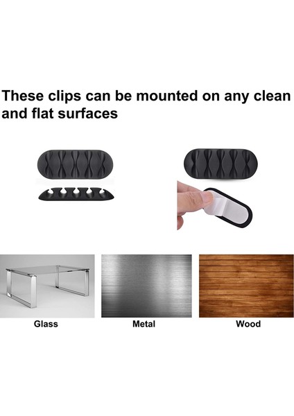 10 Adet Siyah Kablo Klipsi Çok Amaçlı Kendinden Yapışkanlı Kablo Yönetimi (Yurt Dışından) fiyatları