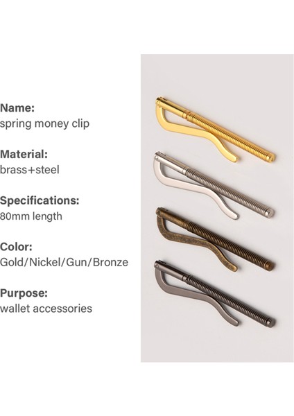 Bahar Para Klipsi, Şerit Ultra Ince Cüzdan Cüzdan, Asılı Krom (Yurt Dışından) modelleri