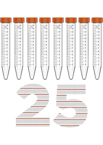 Konik Santrifüj Tüpü - 15ML Santrifüj Tüpleri, 25 Adet Steril Tüp (Yurt Dışından)