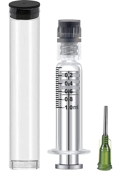 1ml Tekrar Kullanılabilir Cam Şırınga Metal Sıvı Şırınga (Yurt Dışından)
