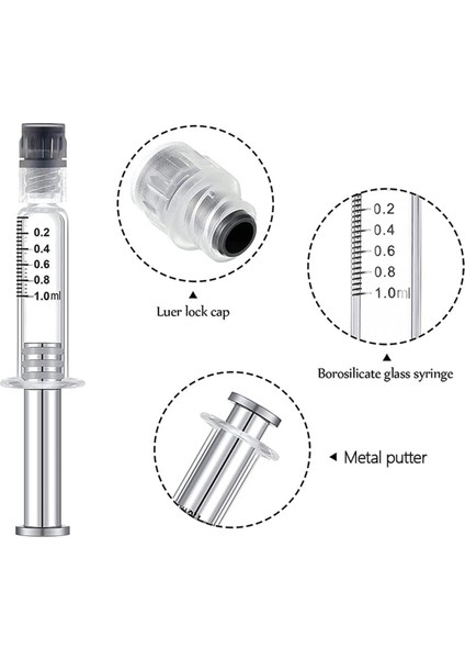 1ml Tekrar Kullanılabilir Cam Şırınga Metal Sıvı Şırınga (Yurt Dışından)