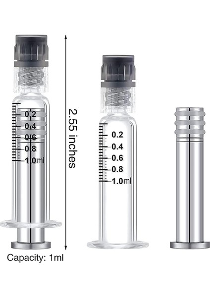 1ml Tekrar Kullanılabilir Cam Şırınga Metal Sıvı Şırınga (Yurt Dışından)