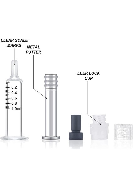 1ml Tekrar Kullanılabilir Cam Şırınga Metal Sıvı Şırınga (Yurt Dışından)