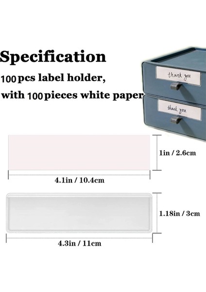 Etiket Yapışkanlı Raf Etiketi Kart Cepleri Çekmeceler Dosya Tutucu 100'LÜ Paket (Yurt Dışından) fiyatları