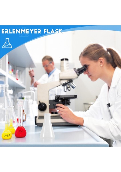 Laboratuvar Dereceli Konik Erlenmeyer Flask, 250 Ml'lik Iki Şişe (Yurt Dışından)