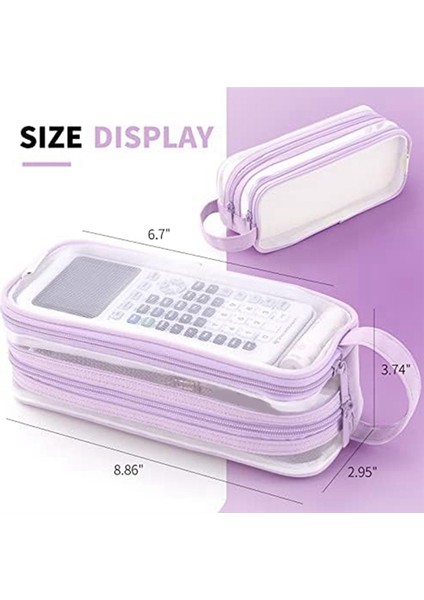 Izgara Örgü Kalem Kutusu 2 Bölmeli Kalem Çantası Şeffaf Kalem Kesesi, Mavi (Yurt Dışından) fırsatları