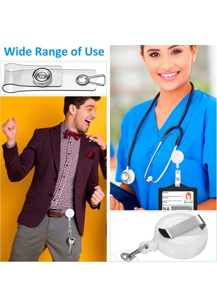 100 Adet Geri Çekilebilir Rozet Makarası Klipsleri Kimlik Kartı Tutucu Makarası,c (Yurt Dışından) modelleri