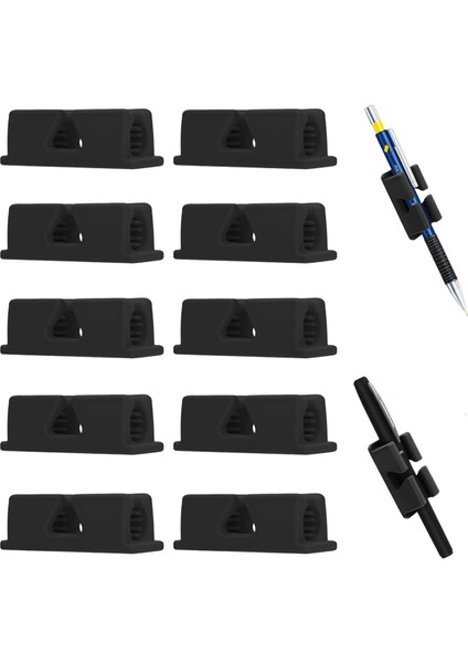 10 Adet Silikon Kalemlik, Masaya Uygun Yapışkan Kalemlik, Siyah (Yurt Dışından) fiyatları