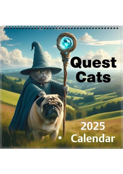 2025 Garip Ortaçağ Görevleri Kediler Takvimi, Kedi Duvarı Aylık Takvim (Yurt Dışından)