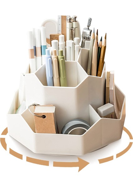 9 Yuvalı 360 Derece Kalem Kalem Masa Düzenleyicileri (Beyaz) (Yurt Dışından) fiyatları