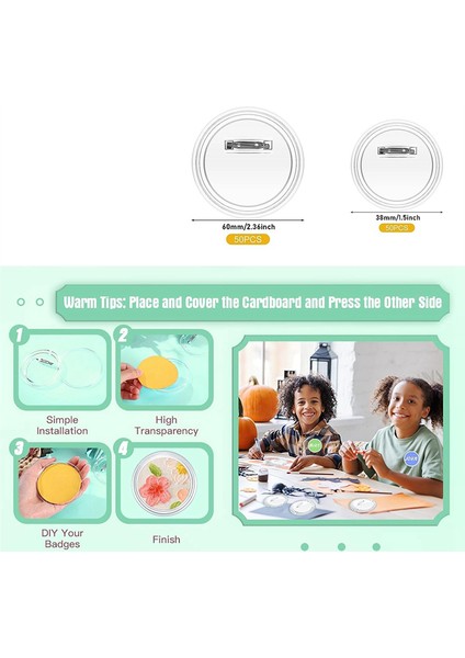 50 Adet 1.5 Inç Düğme Yapıcı Dıy Düğme Pinleri (Yurt Dışından) fırsatları