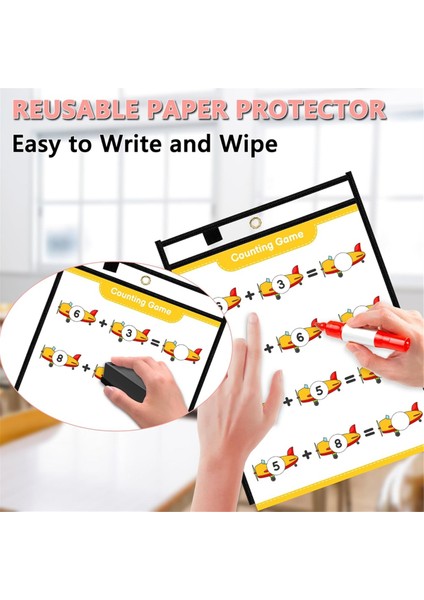 30 Paket Büyük Boy Kuru Silinebilir Cepler Tekrar Kullanılabilir Kollar (Yurt Dışından) modelleri