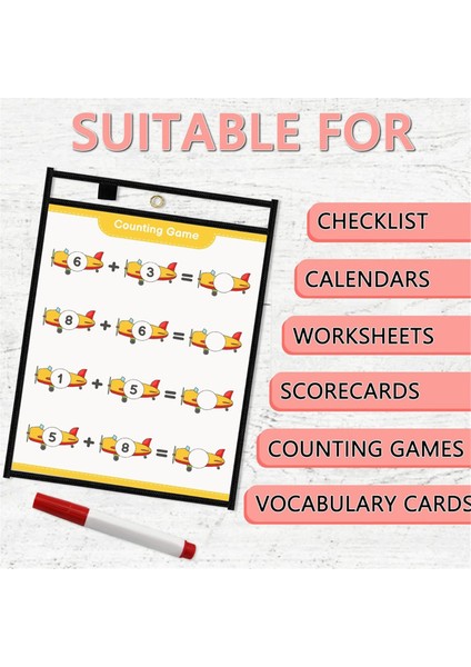 30 Paket Büyük Boy Kuru Silinebilir Cepler Tekrar Kullanılabilir Kollar (Yurt Dışından) indirimleri