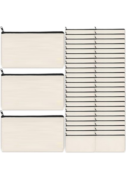 Boş Dıy El Sanatları Çantası Tuval Kalem Kutusu Boş Makyaj Çantaları- 45 Paket (Yurt Dışından)