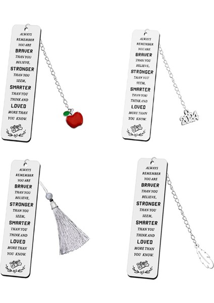 4 Adet 2024 Kolye Mezuniyet Tebrikleri Kitap Ayracı Hediyeleri (Yurt Dışından)