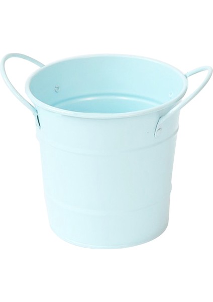 Kalemlik, Saplı Küçük Metal Kovalar Yuvarlak Kalemlik Mavi (Yurt Dışından)