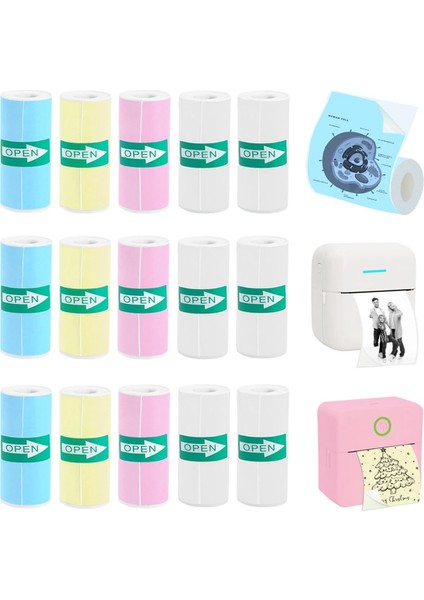 Mini Yazıcı Etiket Yapıcı Için 15 Rulo Termal Etiket Kağıdı (Yurt Dışından)