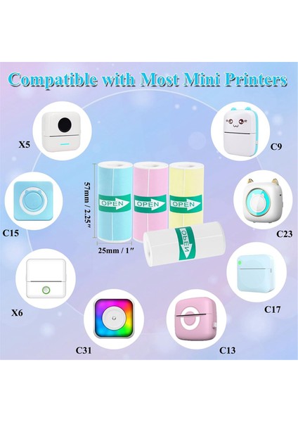 Mini Yazıcı Etiket Yapıcı Için 15 Rulo Termal Etiket Kağıdı (Yurt Dışından)