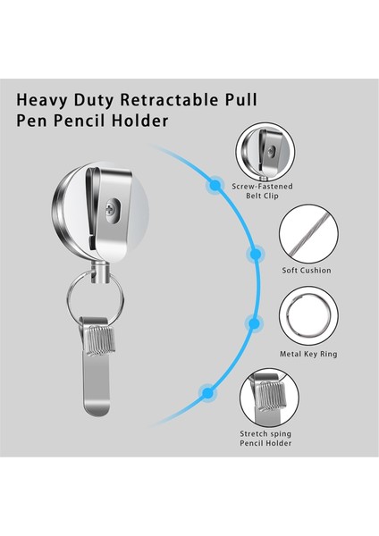 1 Paket Ağır Hizmet Tipi Geri Çekilebilir Çekme Kalem Kalem Tutucu Evrensel (Yurt Dışından) fırsatları