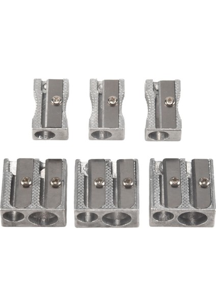 6 Adet Metal Kalemtıraş, Tek ve Çift Delikli Kalemtıraşlar (Yurt Dışından)