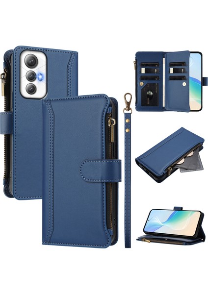 Case For Cubot Max 5 Premium Leather Zipper Pocket Wallet Phone Case With 9 Card Slots And Detachable Wrist Strap (Yurt Dışından)