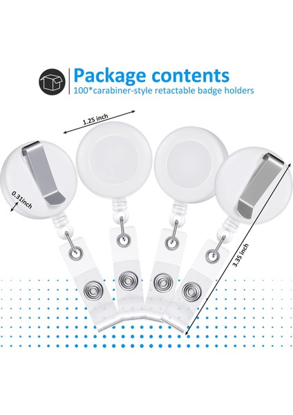 100 Adet Geri Çekilebilir Rozet Makarası Klipsleri Kimlik Kartı Tutucu Makarası, B (Yurt Dışından) fiyatları