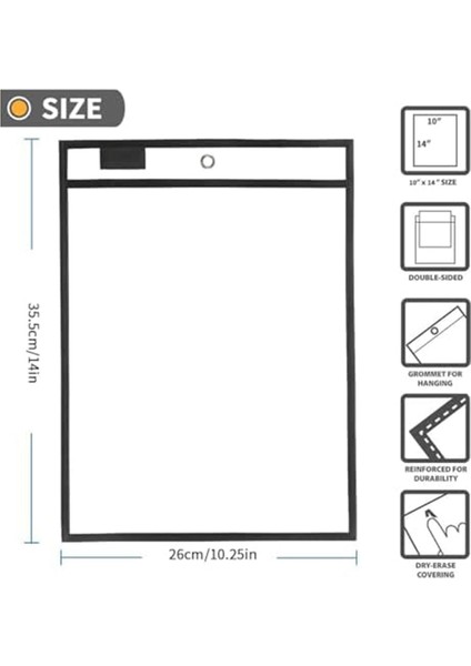 30 Adet Iş Bileti Tutucu, 10X14IN, Kağıt Için Yeniden Kullanılabilir Plastik Kovanlar (Yurt Dışından) fiyatları