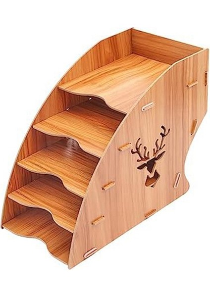 Ahşap Fatura Fatura Depolama Rafı Masaüstü Kağıt Düzenleyici Dosya Tutucu (Yurt Dışından)