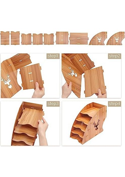 Ahşap Fatura Fatura Depolama Rafı Masaüstü Kağıt Düzenleyici Dosya Tutucu (Yurt Dışından) modelleri