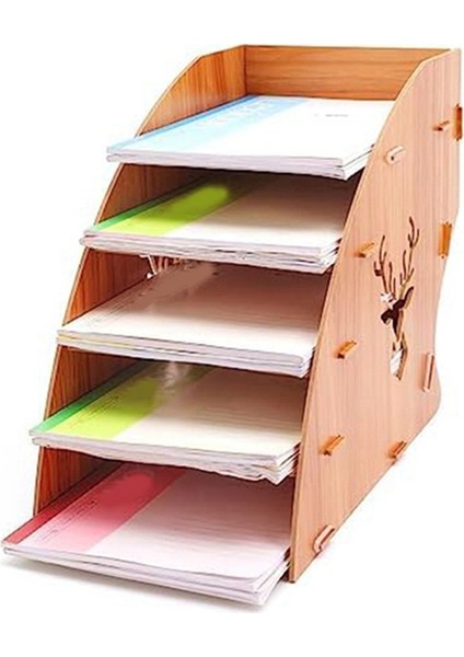 Ahşap Fatura Fatura Depolama Rafı Masaüstü Kağıt Düzenleyici Dosya Tutucu (Yurt Dışından) fırsatları