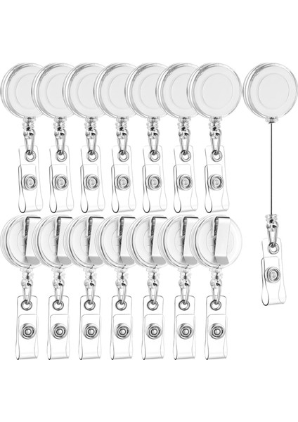 100 Adet Geri Çekilebilir Rozet Makarası Klipsleri Kimlik Kartı Tutucu Makarası, A (Yurt Dışından)