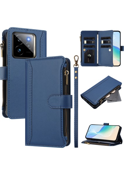 Case For Realme Gt 7 Pro 5g Premium Leather Zipper Pocket Wallet Phone Case With 9 Card Slots And Detachable Wrist Strap (Yurt Dışından)