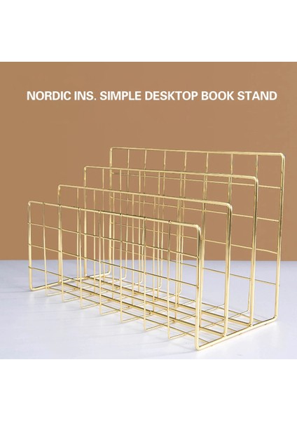 Metal Örgü Masa Düzenleyici Ofis Ev Kitap Destekleri Kitaplık - Gül Altın (Yurt Dışından) indirimleri