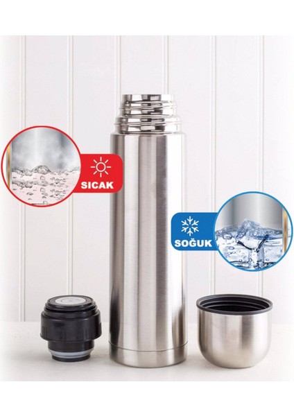 Kişiye Özel Kutulu 5500 Siyah Deri Çantalı Seyahat Termosu 500ML