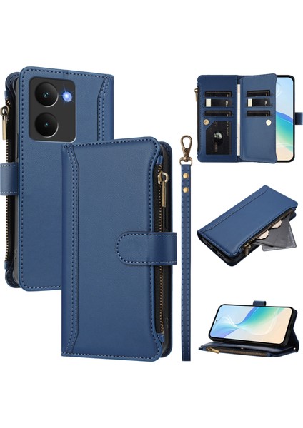 Case For Realme P3 Ultra 5g Premium Leather Zipper Pocket Wallet Phone Case With 9 Card Slots And Detachable Wrist Strap (Yurt Dışından)