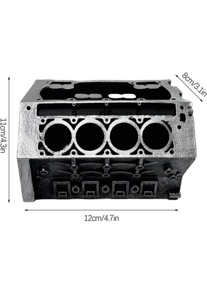 Motor Bloğu Kartvizitlik ve Kalemlik Gümüş (Yurt Dışından)