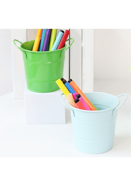 Kalemlik, Saplı Küçük Metal Kovalar Yuvarlak Kalemlik Yeşil (Yurt Dışından) modelleri
