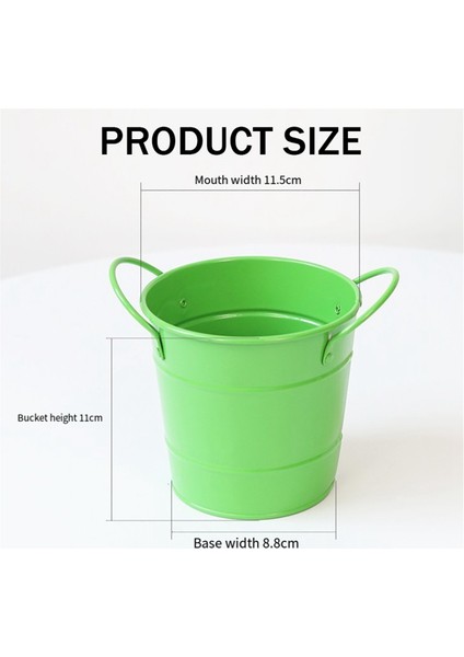 Kalemlik, Saplı Küçük Metal Kovalar Yuvarlak Kalemlik Yeşil (Yurt Dışından) indirimleri