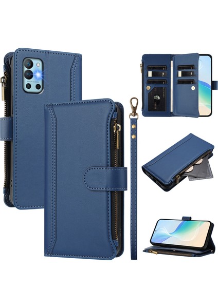 Case For Oneplus 8t/oneplus 9r Premium Leather Zipper Pocket Wallet Phone Case With 9 Card Slots And Detachable Wrist Strap (Yurt Dışından)