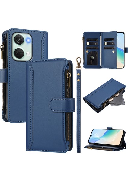 Case For Oneplus Nord 3 Premium Leather Zipper Pocket Wallet Phone Case With 9 Card Slots And Detachable Wrist Strap (Yurt Dışından)