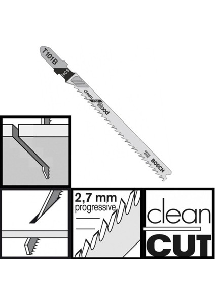 T101B 5 Li Ağaç Temiz Kesim Dekupaj Testere Bıçağı Clean For Wood 5'li Dekopaj - 2608630030